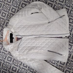 Andrew Marc Womens Size Small Silver Quilted Down Puffer Jacket
